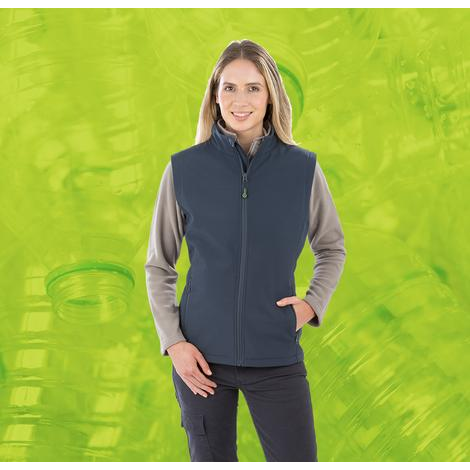 Womens Recycled 2-Layer Printable Softshell Bodywarmer-RESULT GENUINE RECYCLED