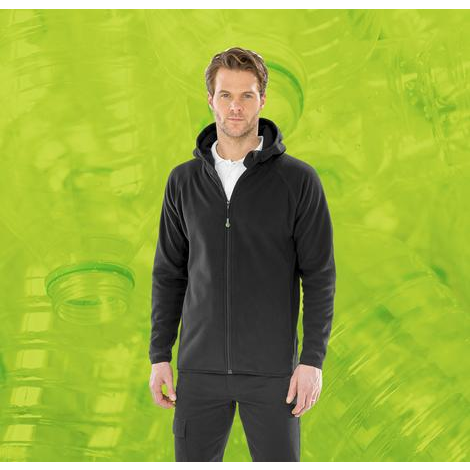 Hooded Recycled Microfleece Jacket-RESULT GENUINE RECYCLED